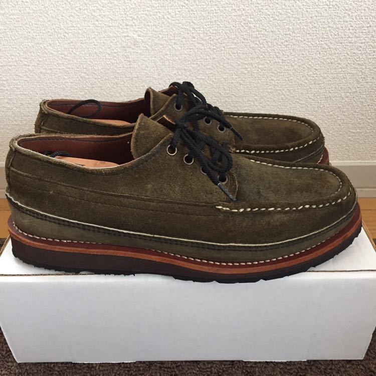 レア Russell Moccasin トリプルヴァンプ ラッセルモカシン オネイダ oneida US9E オリーブスウェード 廃盤仕様 レア Russell Moccasin トリプルヴァンプ ラッセルモカシン オネイダ oneida US9E オリーブスウェード 廃盤仕様