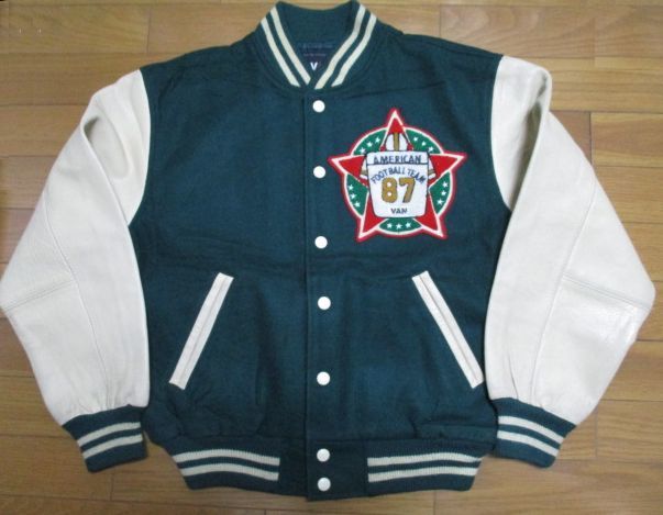 特価日本製 ヤフオク! - 希少色 VAN JAC スタジャン Mサイズ 袖牛革