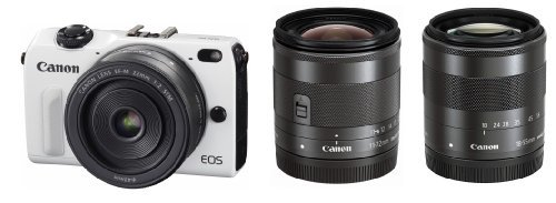 Canon ミラーレス一眼カメラ EOS M2 トリプルレンズキット(ホワイト) EF-M1(中古 良品)