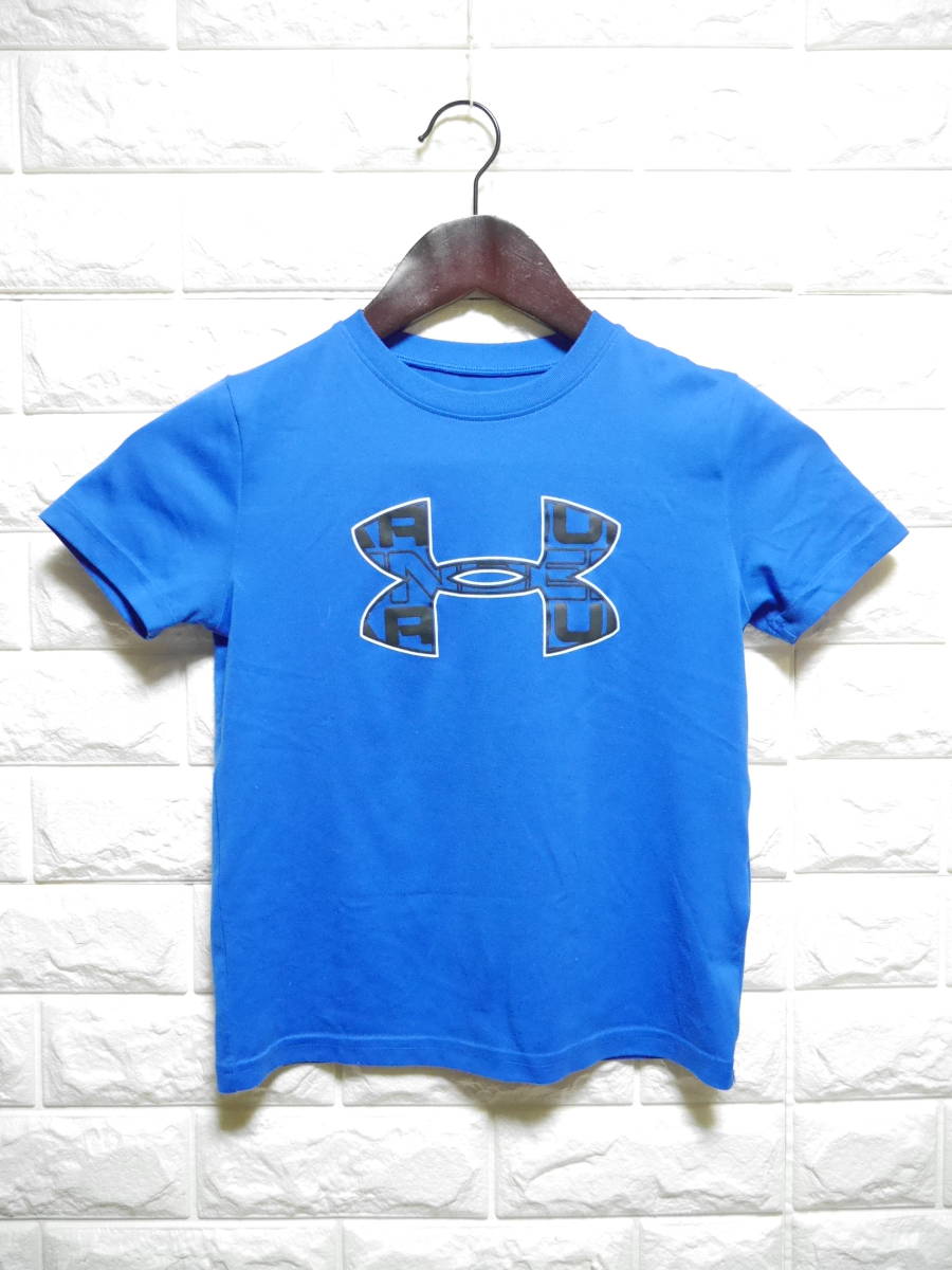 A334 * UNDER ARMOUR | Under Armor short sleeves T-shirt blue series used size YSM/JP/CH