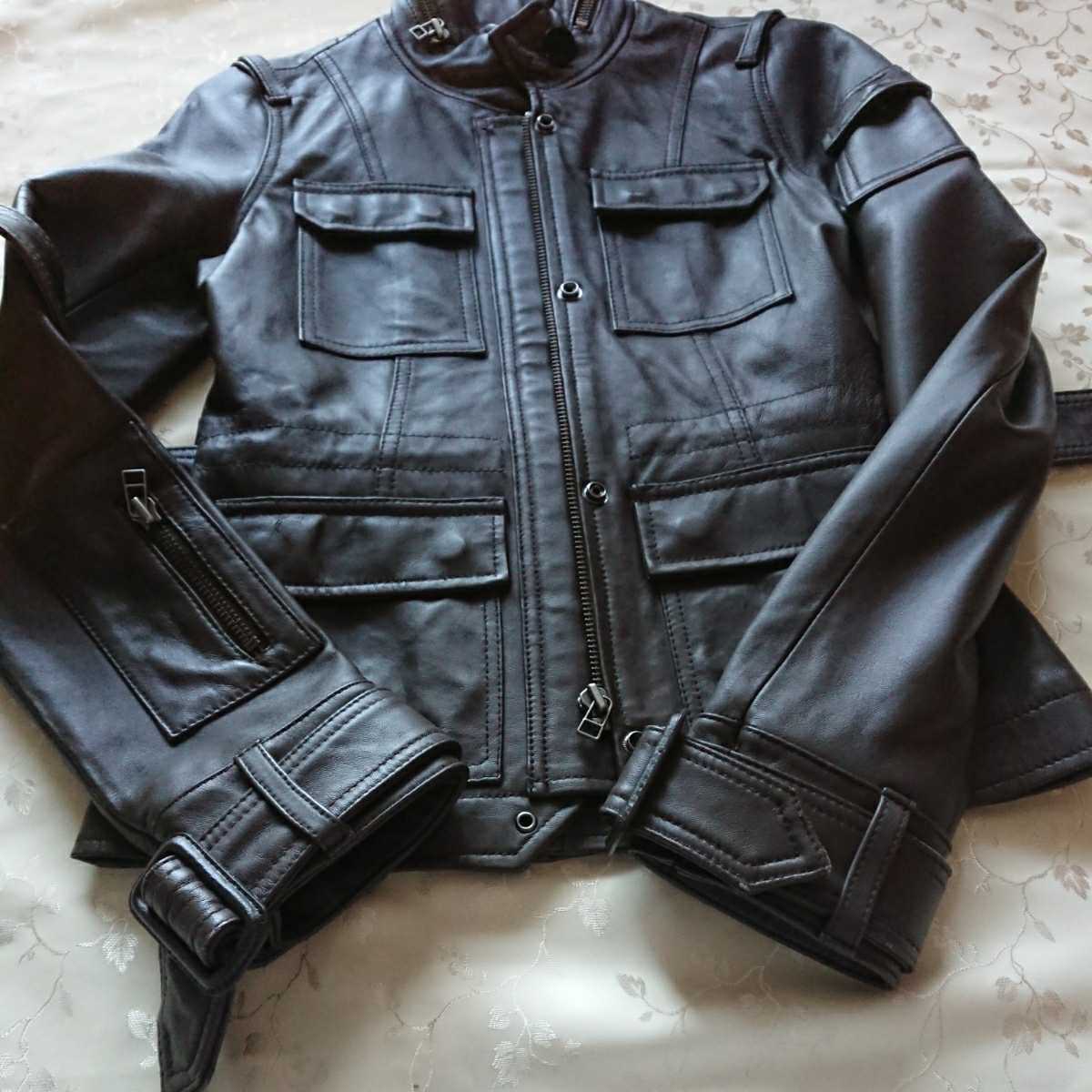 MOUSSY レディース ライダースジャケット 羊革 本革 価値 レディース ブルゾン ラムレザー BLACKbymoussy レザージャケット