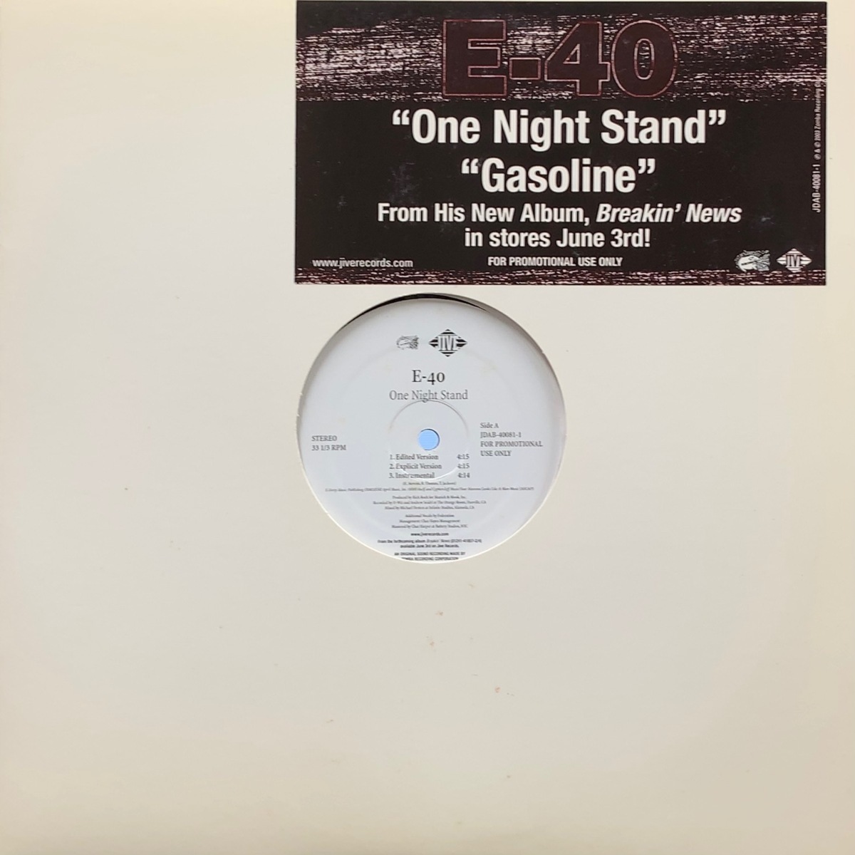 E-40 / One Night Stand / Gasoline_画像1