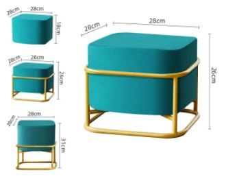 【1～4】正方形の布スツールリビングルームの家具ソフトオットマンホームベンチソファティーテーブル椅子スツール_2