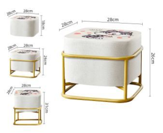 【13～16】正方形の布スツールリビングルームの家具ソフトオットマンホームベンチソファティーテーブル椅子スツール