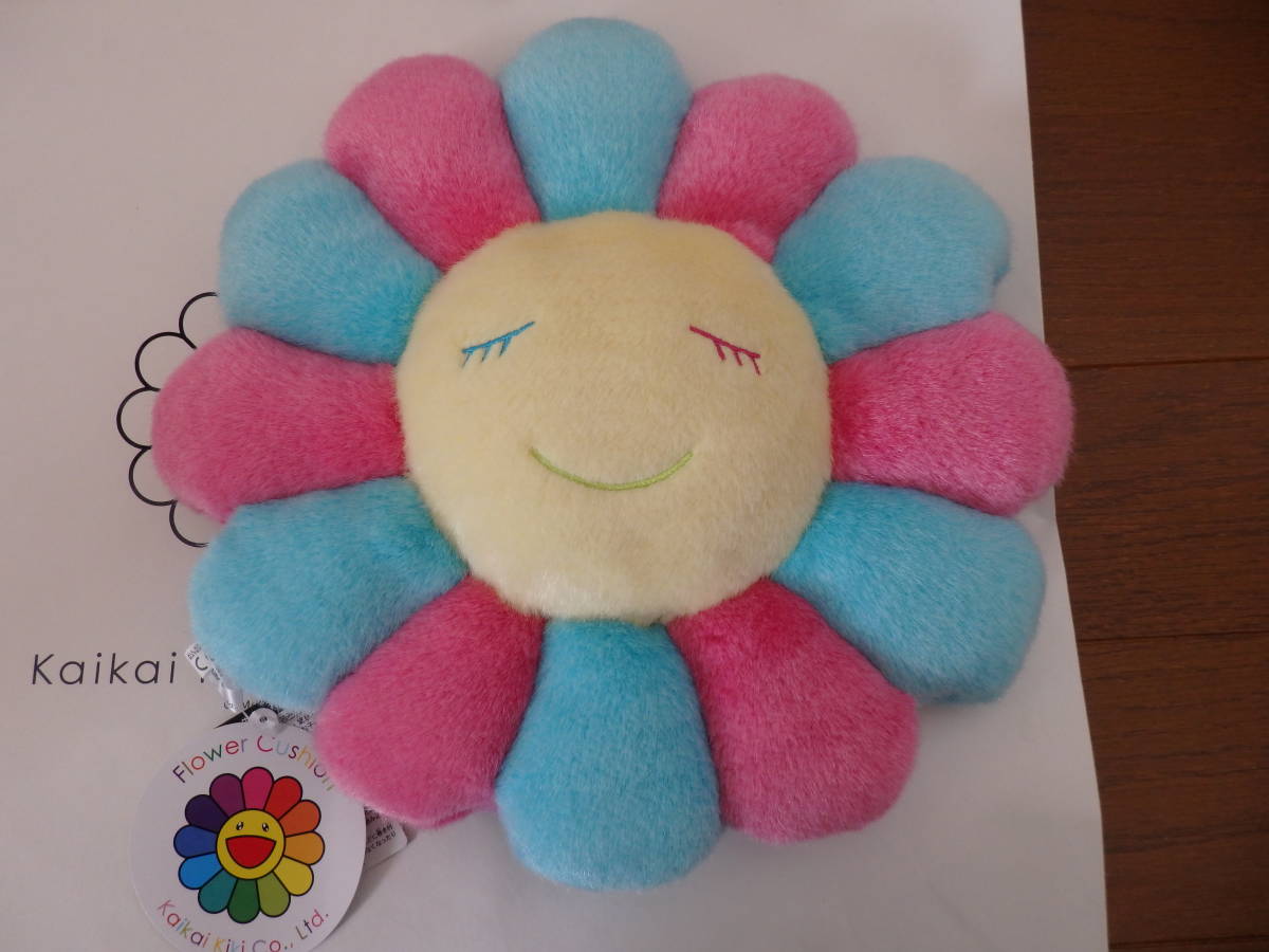 新品♪村上隆 フラワー カイカイキキ お花 パステル クッション 30cm