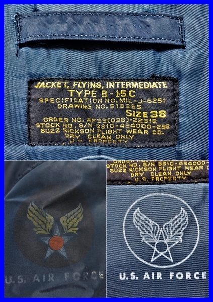 即決 稀少 Buzz Rickson's バズリクソンズ M品番 B-15C フライト 即決 稀少 Buzz Rickson's バズリクソンズ M品番 B-15C フライト