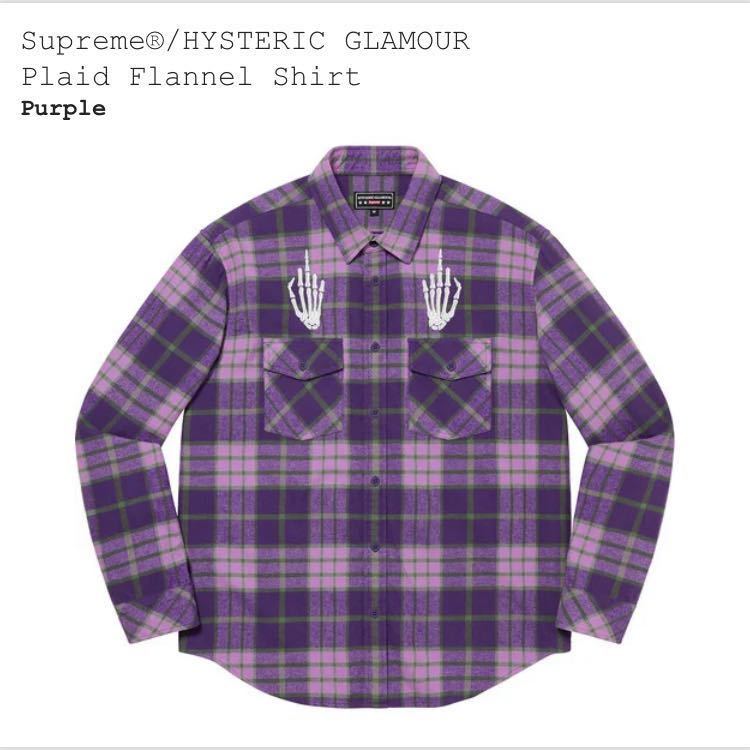熱販売 Medium Supreme HYSTERIC GLAMOUR Plaid Flannel Shirt Purple
