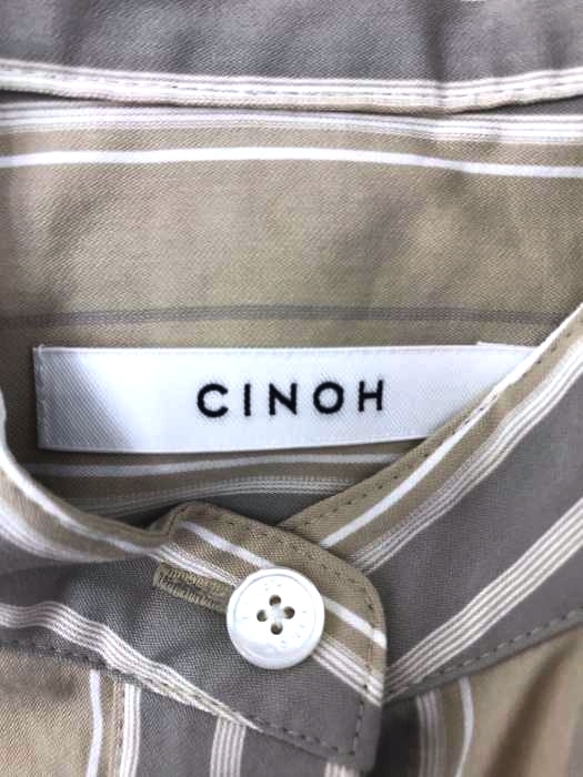 CINOH(チノ) 21SS 別注 ストライプ スリット ノースリーブシャツ