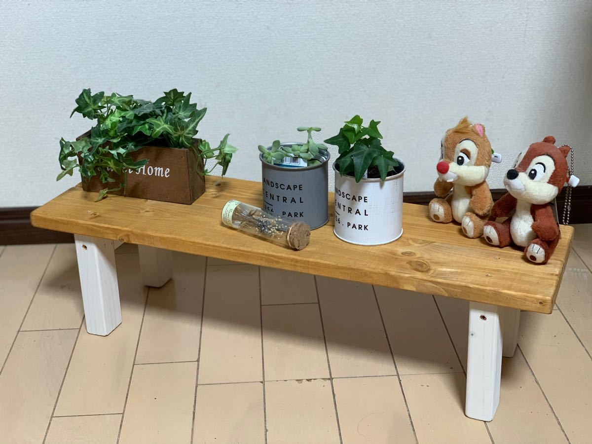 500円引きクーポン】 無塗装木製フラワースタンド 花台 幅60cm×高さ