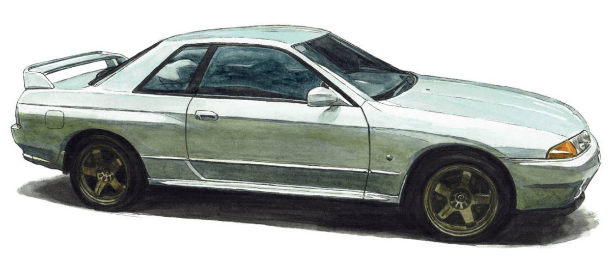 NC-1411スカイラインGT 4Dr/GTS-R・NC-1412 Skyline GT-R R32/GT限定版画300部 直筆サイン有額装済●作家 平右ヱ門 希望図柄をお選び下さい_Skyline GT-R R32