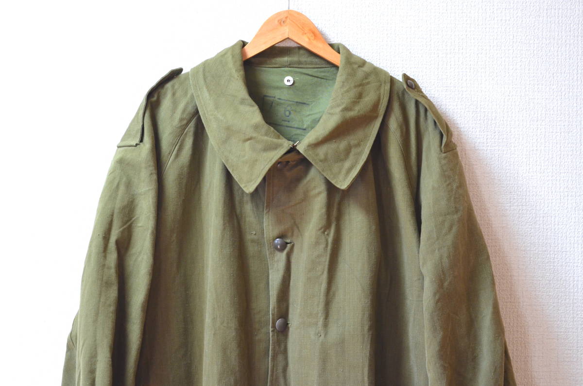 40-50 period / France army /M-35/ motorcycle coat / Vintage / jacket / euro / Work /linen/ England / French / Belgium / army 