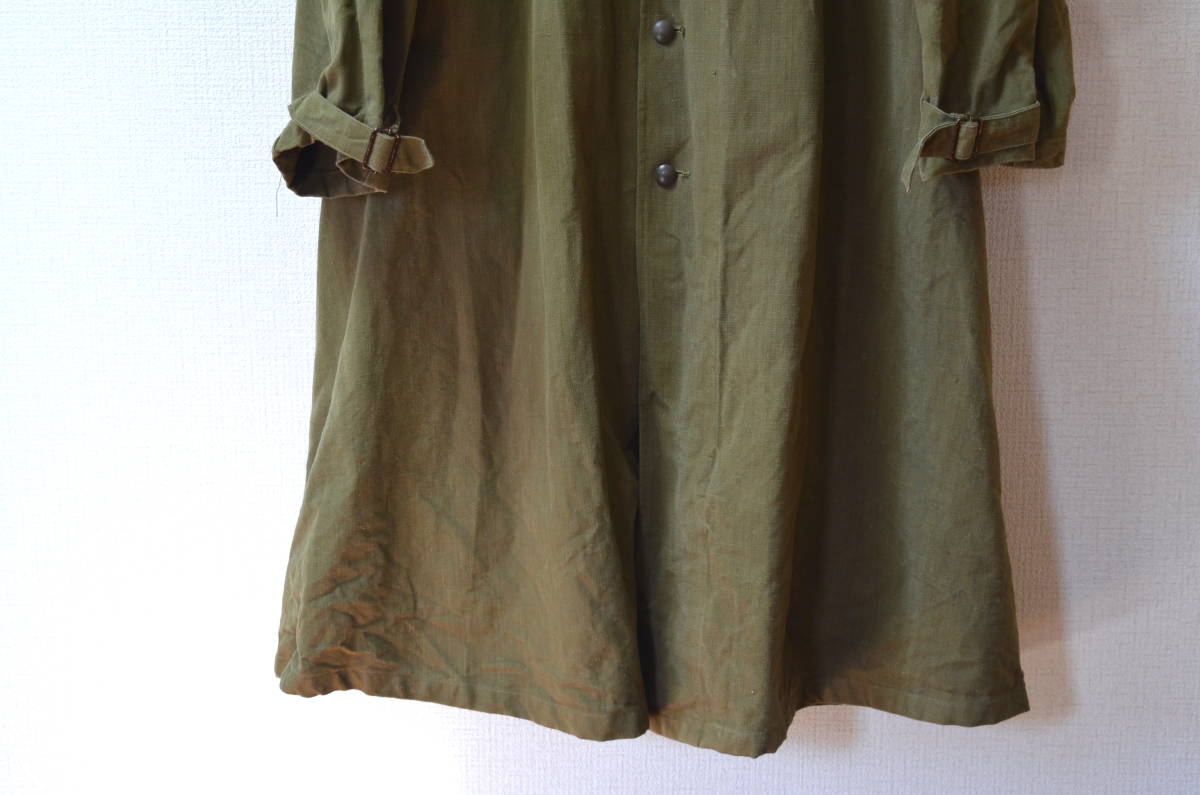 40-50 period / France army /M-35/ motorcycle coat / Vintage / jacket / euro / Work /linen/ England / French / Belgium / army 