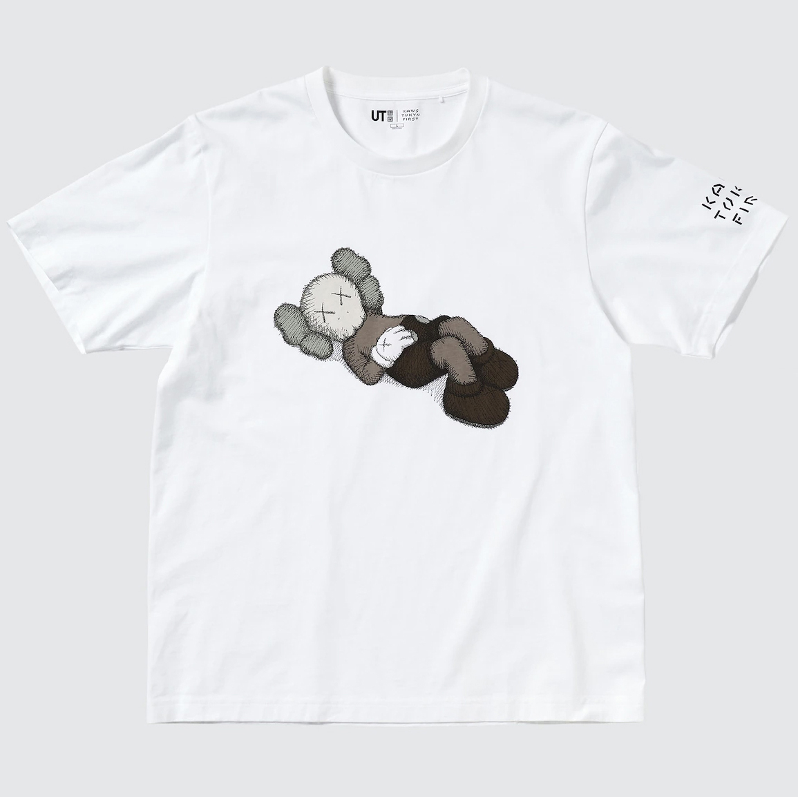 新品XL☆KAWSカウズ×ユニクロUNIQLOコラボTシャツKAWS TOKYO  FIRSTカウズ展WhiteホワイトKAWS:HOLIDAY寝そべるCOMPANIONコンパニオンUT白