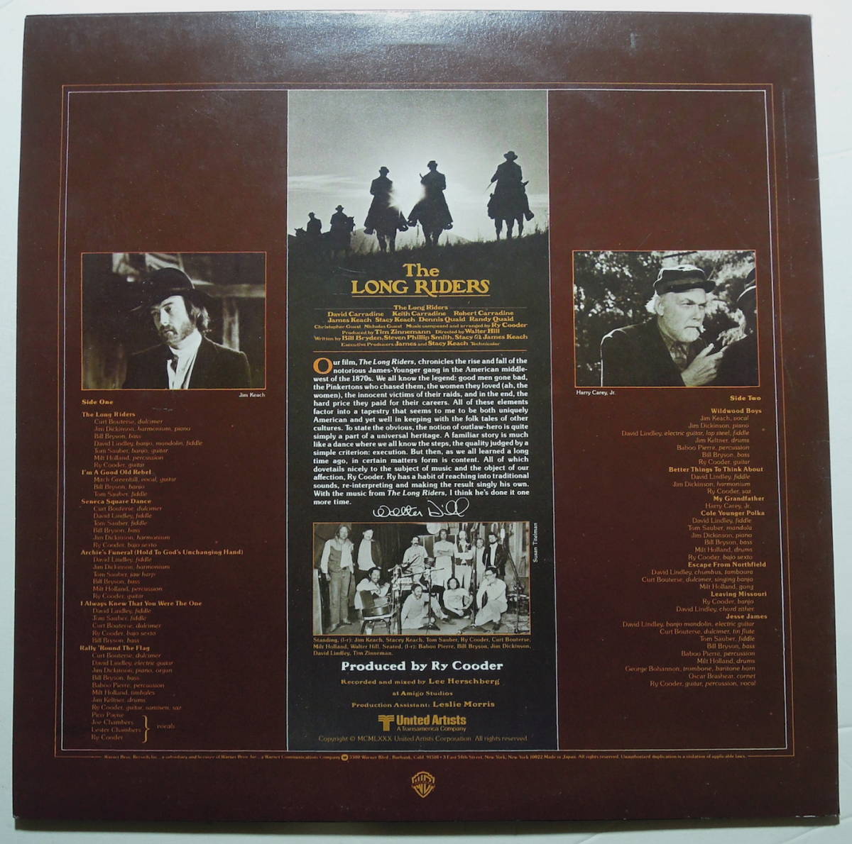 O.S.T. - The Long Riders / Music By Ry Cooder Jap. LP