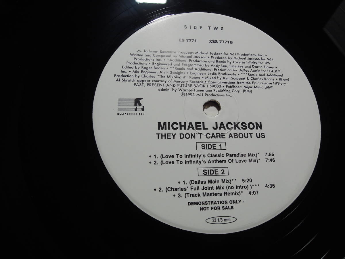 Michael Jackson・They Don't Care About Us　US promo.only 12”x２_画像2