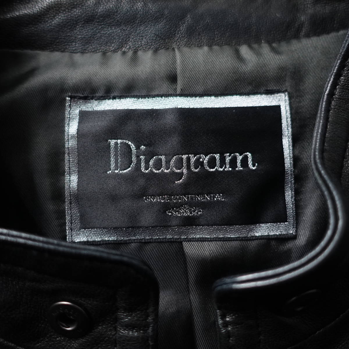  beautiful goods /GRACE CONTINENTAL Diagram/ Grace Continental Diag Ram /38/ fur the best attaching / sheep leather rider's jacket / black / black / leather 