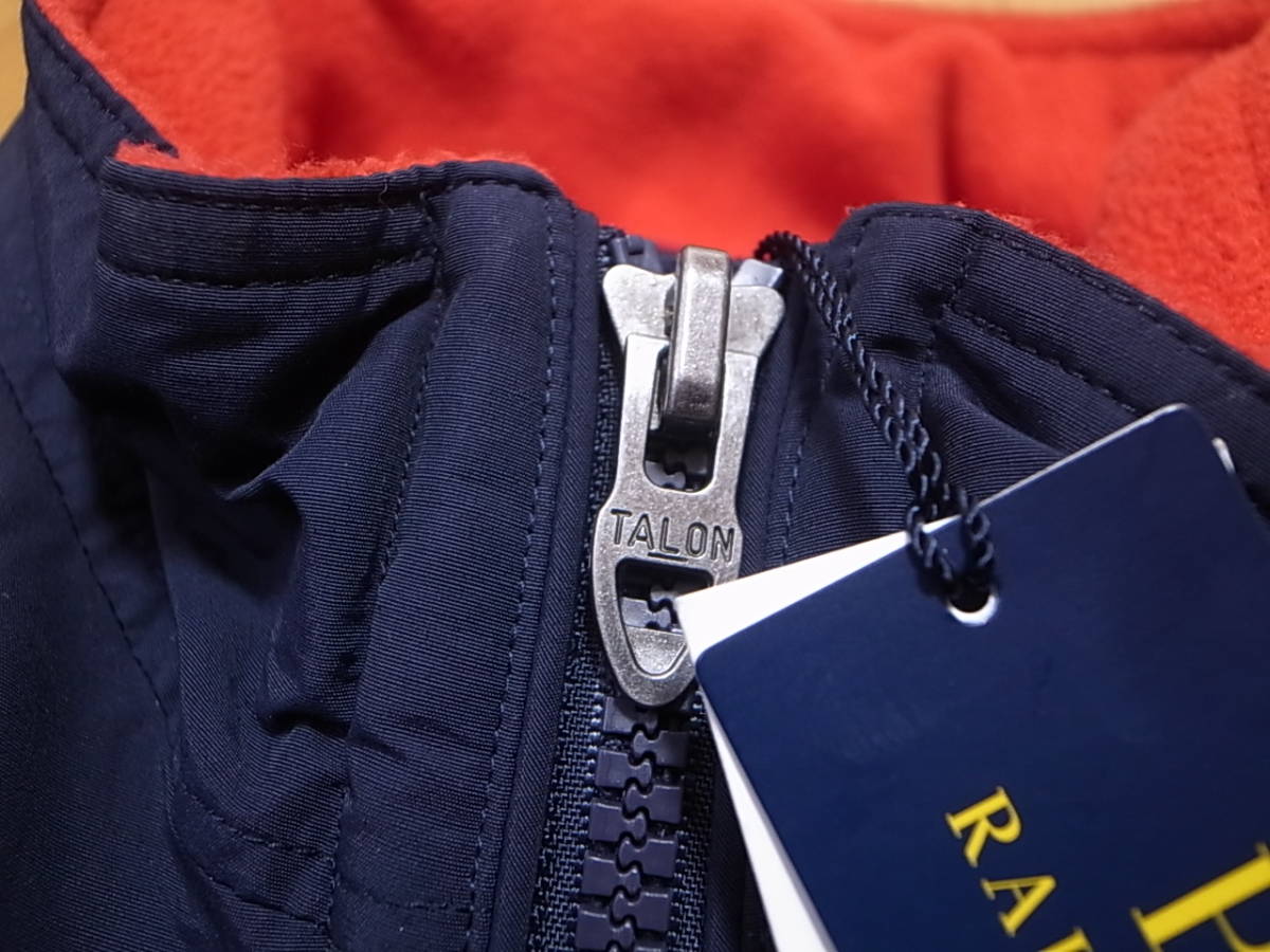 【送料無料 即決】Polo Ralph Lauren Portage Jacket Aviator Navy ネイビーxレッド 紺赤 XLサイズ 新品 ナイロン フリース TALONジッパー