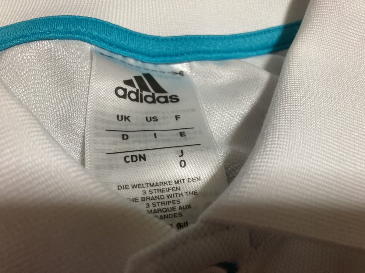  очень красивый товар adidas белый, бледно-голубой, Logo серый короткий рукав стрейч tops размер O