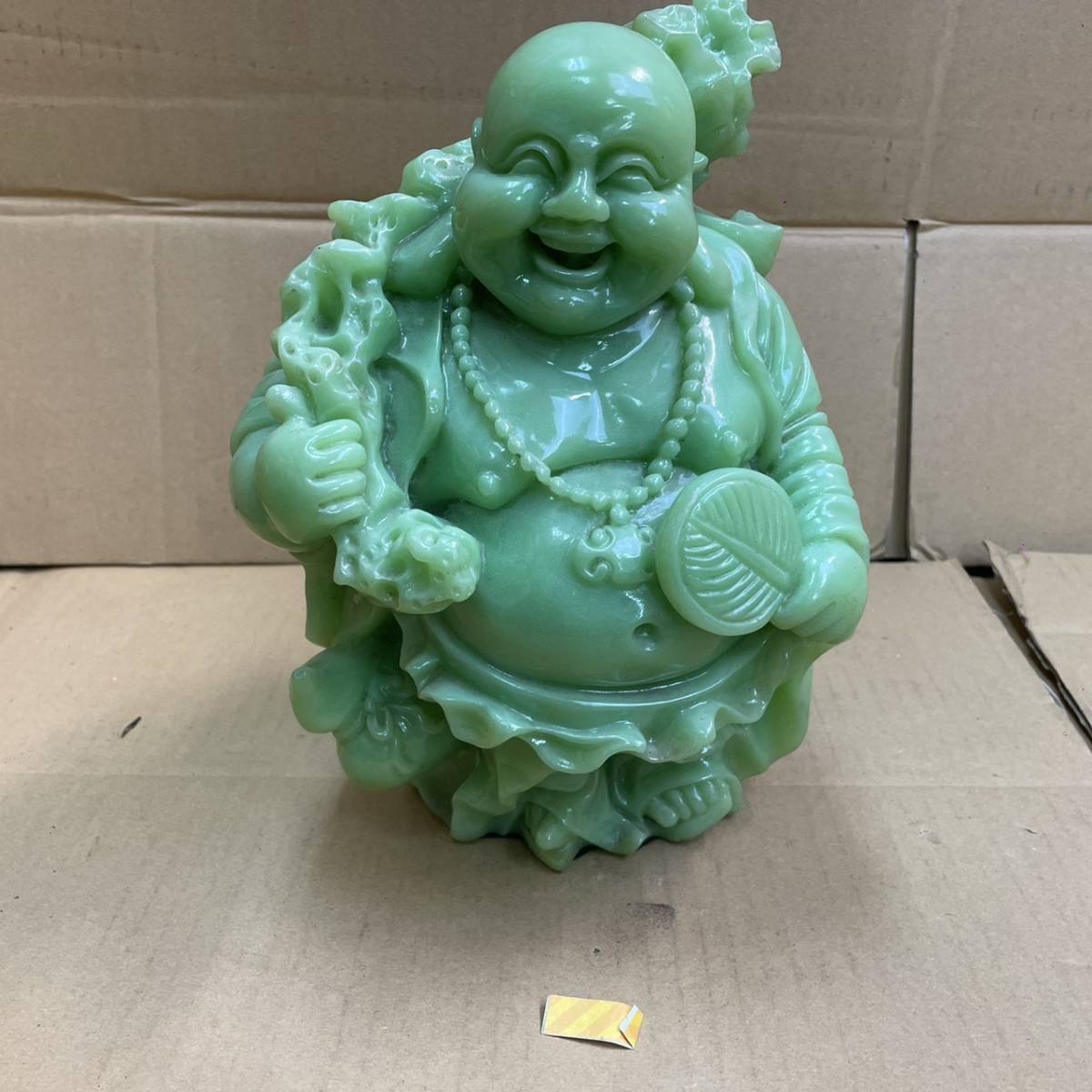 ヤフオク!    翡翠 天然石 布袋 七福神 縁起物 置物 飾り物