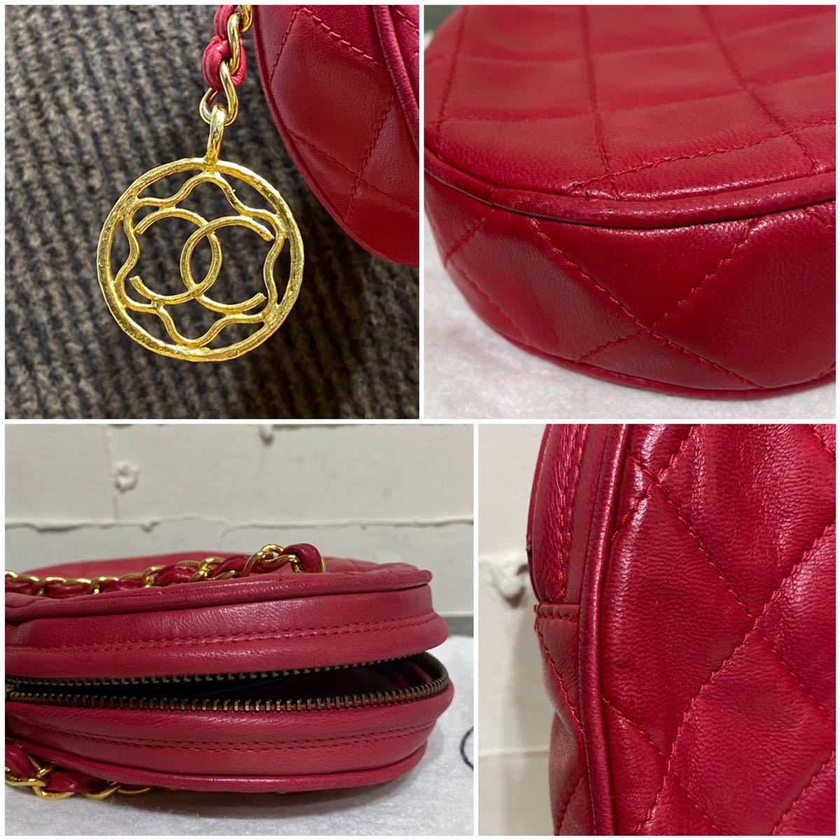 激レア 美品 VINTAGE CHANEL マトラッセ ラムスキン ミニハンドバッグ 楕円型 ココチャーム ゴールドチェーン パーティバッグ ヴィンテージ