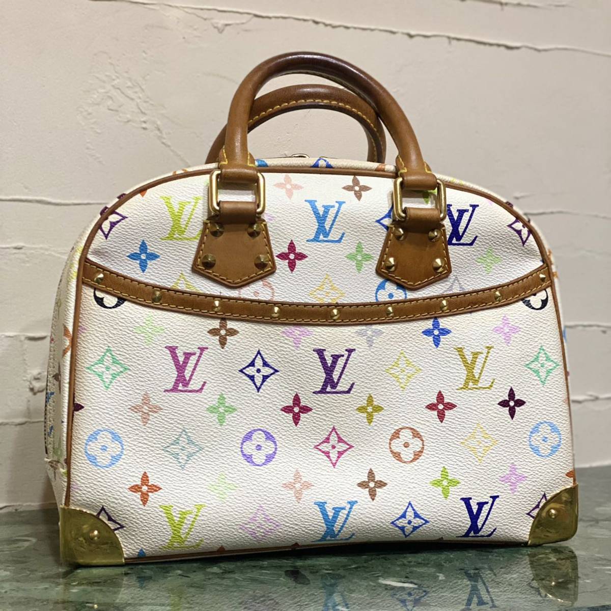 希少 Louis Vuitton モノグラムライン マルチカラー トゥルーヴィル ドーヴィル ハンドバッグ ヴィンテージバッグ レア 廃盤_画像1