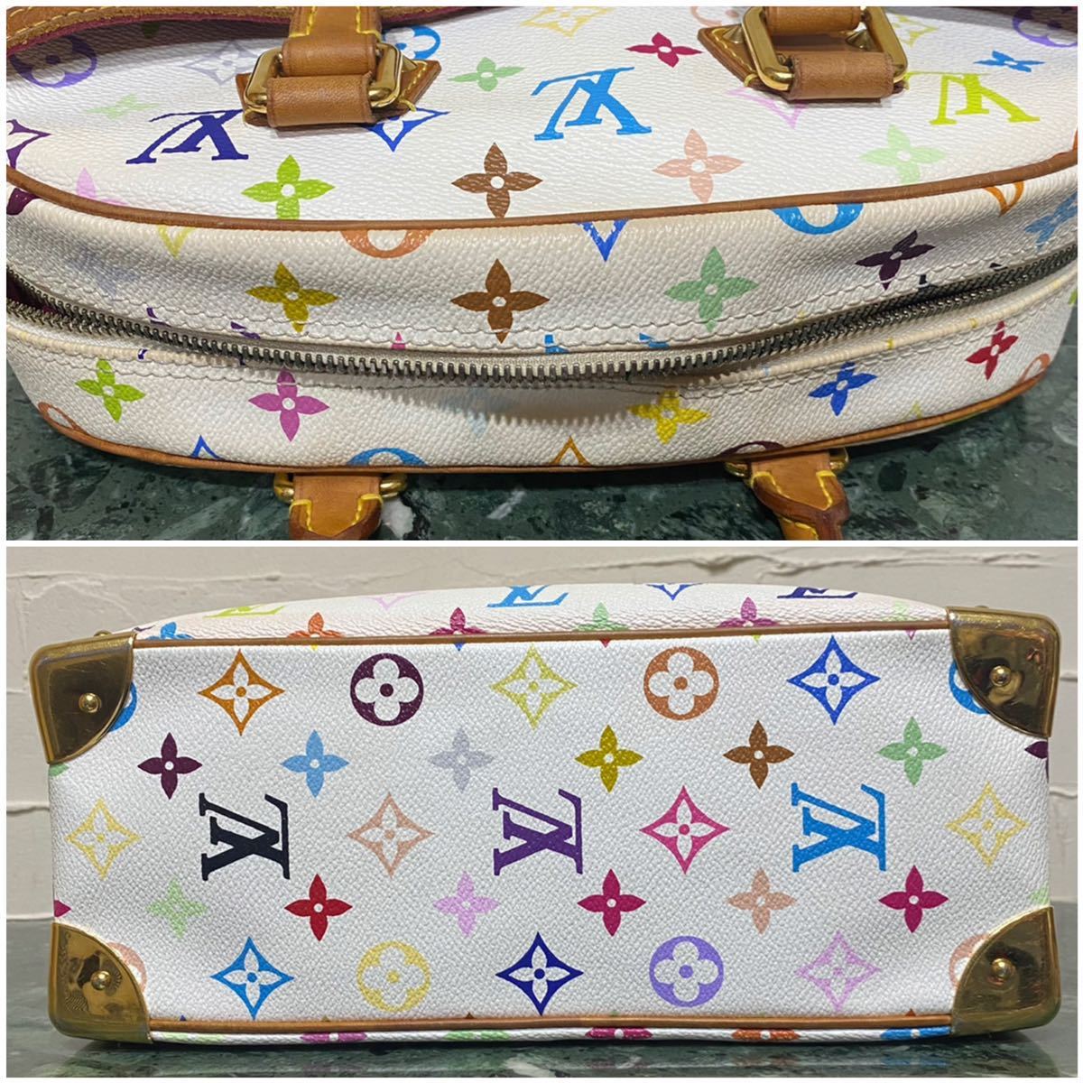 希少 Louis Vuitton モノグラムライン マルチカラー トゥルーヴィル ドーヴィル ハンドバッグ ヴィンテージバッグ レア 廃盤