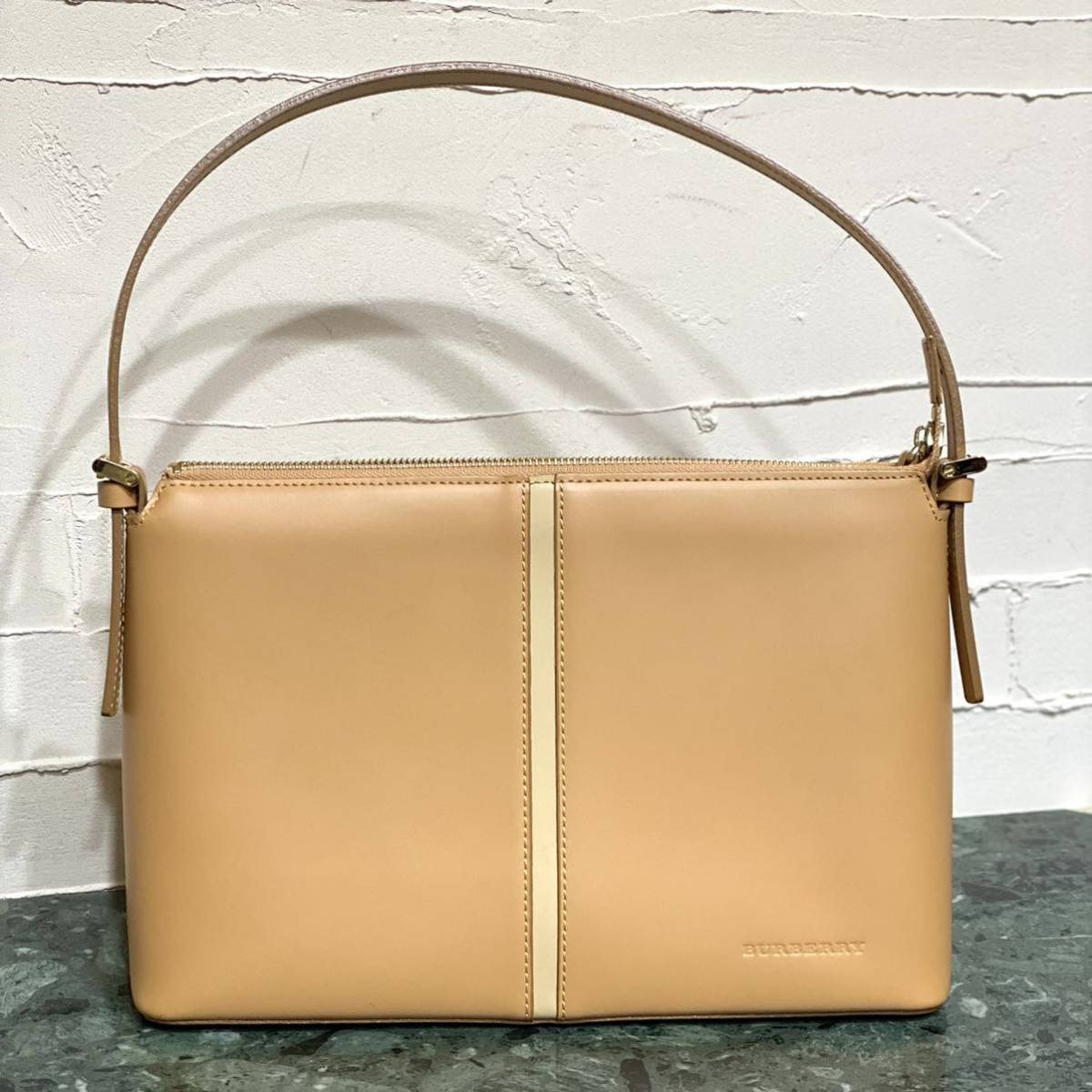 美品 BURBERRY ショルダーバッグ ハンドバッグ ベージュ キャンバス地