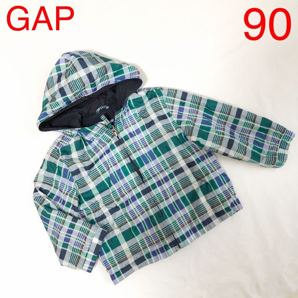 Baby GAP baby Gap Wind breaker nylon Parker 90 man postage 185 jpy check thin jumper spring autumn Kids child clothes 