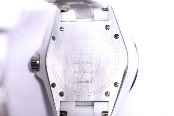 ●本物 極上品 シャネル CHANEL J12 K18金アフターダイヤベゼル ホワイトゴールド メンズ ウォッチ 腕時計 セラミックベルト 18金 Z2834_画像5