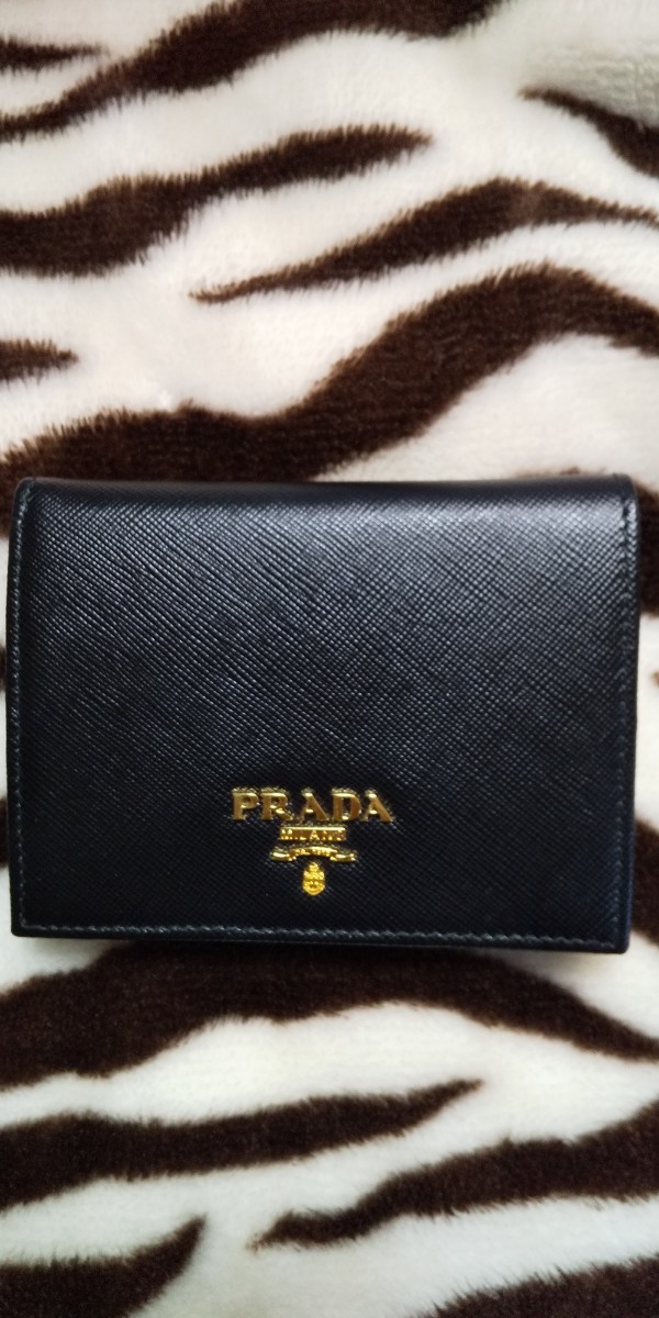 プラダ PRADA サフィアーノ 黒 コンパクト財布 Yahoo!フリマ（旧）-