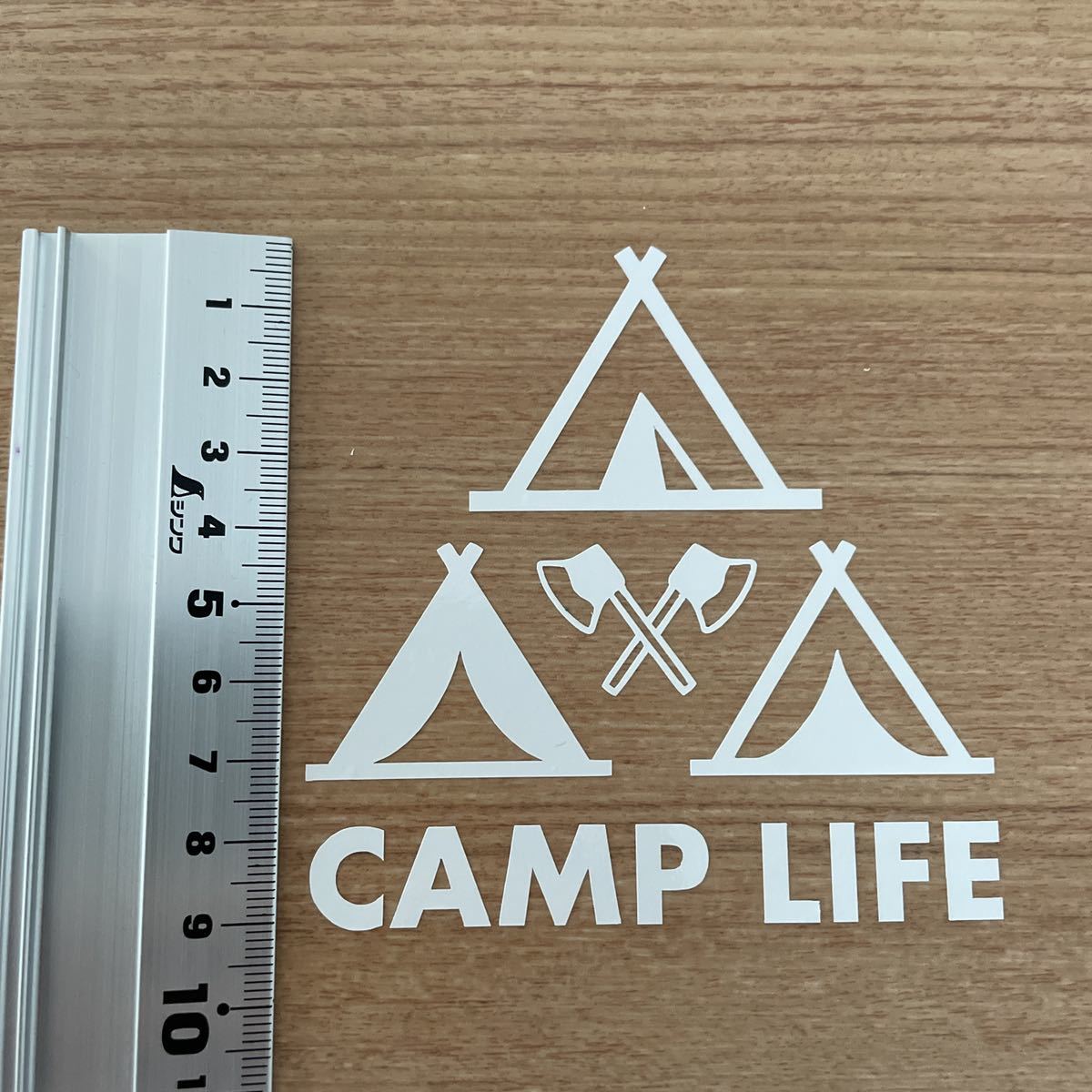 13. 【送料無料】CAMP LIFE テント 斧 カッティングステッカー キャンプ アウトドア CAMP 【新品】