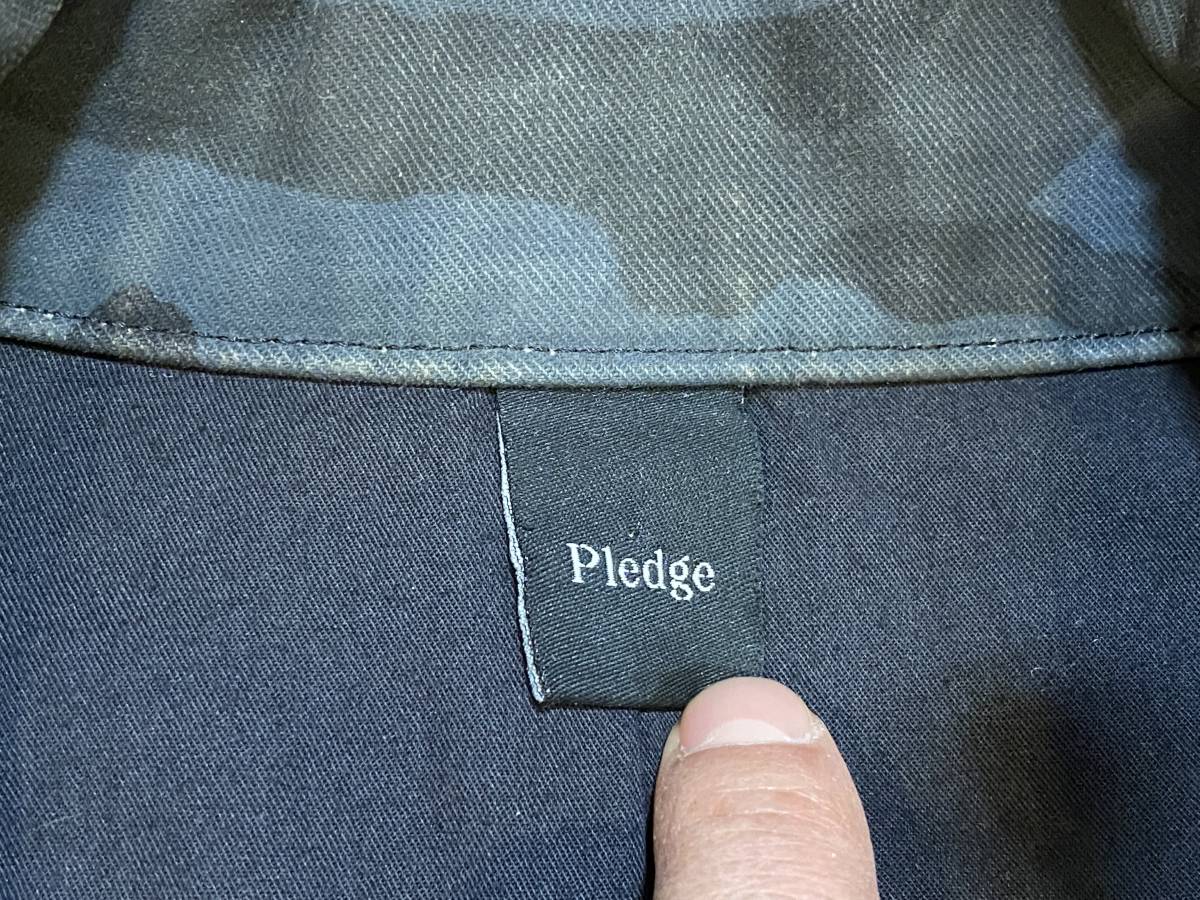 A1653 プレッジ Pledge◆ミリタリージャケット ワッペン メンズ46 グレー系迷彩柄 コットン_画像8
