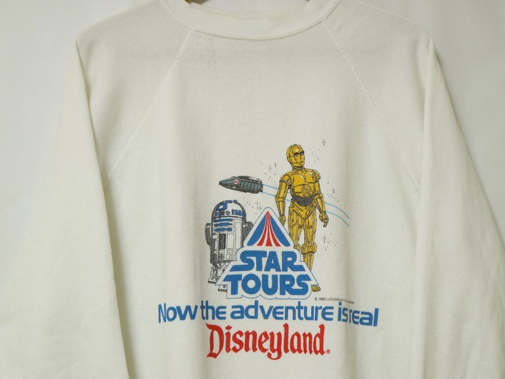 稀少 レア 1986年 USA製 80s STAR TOURS ビンテージ スウェット Star Wars Lucasfilm ディズニー スターウォーズ スターツアーズ / Tシャツ_画像1