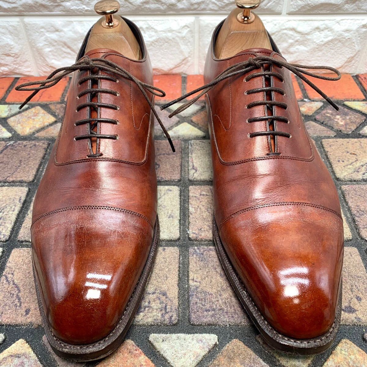 SHETLANDFOX シェットランドフォックス ビジネスシューズ 革靴 ストレートチップ ブライトン レザー ブラウン 1/2 24.5cm  メンズ