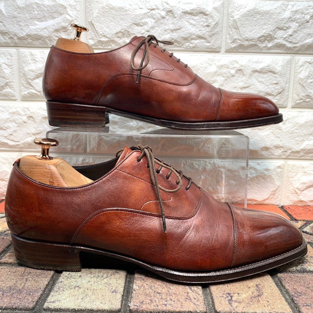 SHETLANDFOX シェットランドフォックス　ビジネスシューズ　革靴　ストレートチップ　ブライトン　レザー　ブラウン　6 1/2 24.5cm メンズ