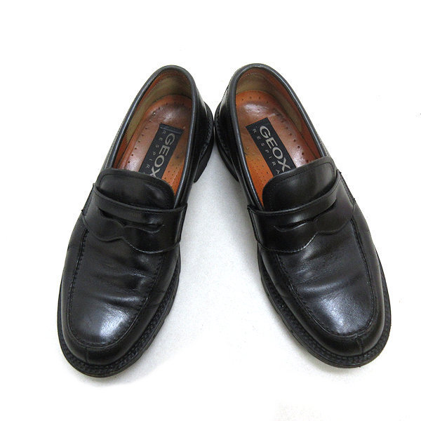 k#[24EEE]jeoks/GEOX RESPIRA Loafer shoes / coin Loafer / black /MENS#113[ used ]