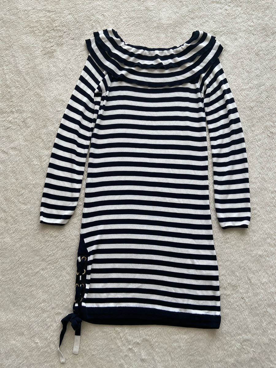 から厳選した SONIA RYKIEL マリン ソニアリキエル 白 紺 長袖 イタリア製ボーダーワンピース sizeL ソニアリキエル から厳選した SONIA RYKIEL マリン ソニアリキエル 白 紺 長袖 イタリア製ボーダーワンピース sizeL ソニアリキエル
