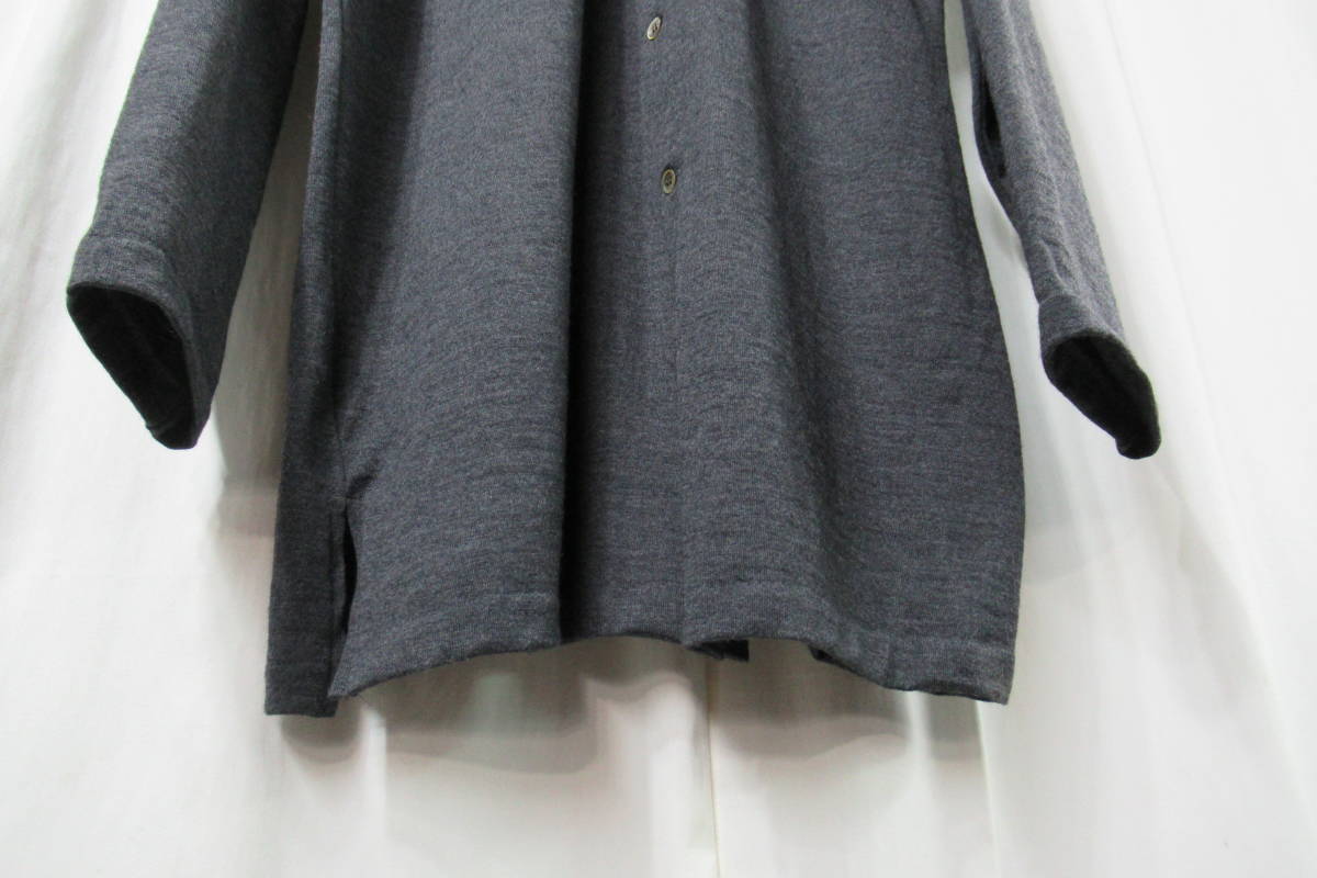  beautiful goods 98aw yohji yamamoto pour homme vintage gray wool simple blouse (HY-T35-975)