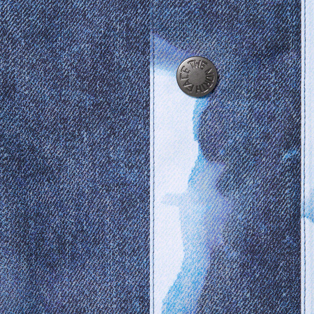 Supreme × The North Face 21FW Week17 Bleached Denim Print Mountain Jacket Indigo Small オンライン マウンテンジャケット 青 Sサイズ_画像4