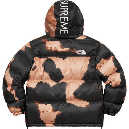 Supreme × The North Face 21AW Week17 Bleached Denim Print Nuptse Jacket Black Small オンライン購入 ヌプシジャケット 黒 Sサイズ_画像2