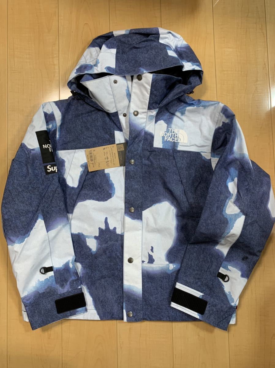 Supreme × The North Face 21FW Week17 Bleached Denim Print Mountain Jacket Indigo Small オンライン マウンテンジャケット 青 Sサイズ_画像7