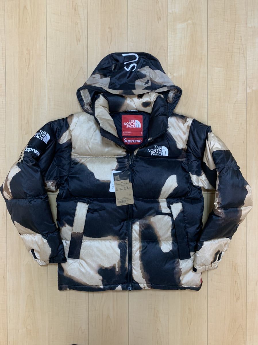 Supreme × The North Face 21AW Week17 Bleached Denim Print Nuptse Jacket Black Small オンライン購入 ヌプシジャケット 黒 Sサイズ_画像8