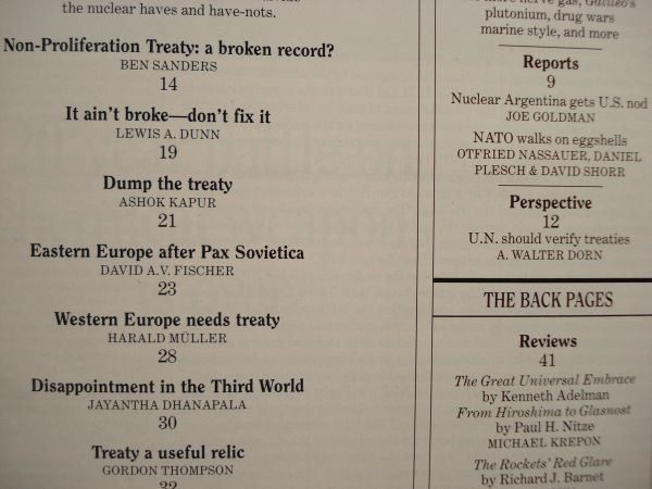 【原子力科学者会報 英語】 Bulletin of the Atomic Scientists 1990-7,8 /NUCLEAR HAVES VS. HAVE-NOTS /核科学者紀要 軍備管理_画像8