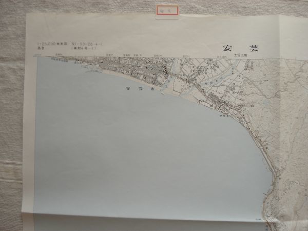 [ map ] cheap .1:25,000 Showa era 58 year issue / Kochi prefecture cheap rice field Machida . block two 10 7 number god . temple cheap rice field river large .. tail tree .. sida group ... west Shikoku country plot of land ..