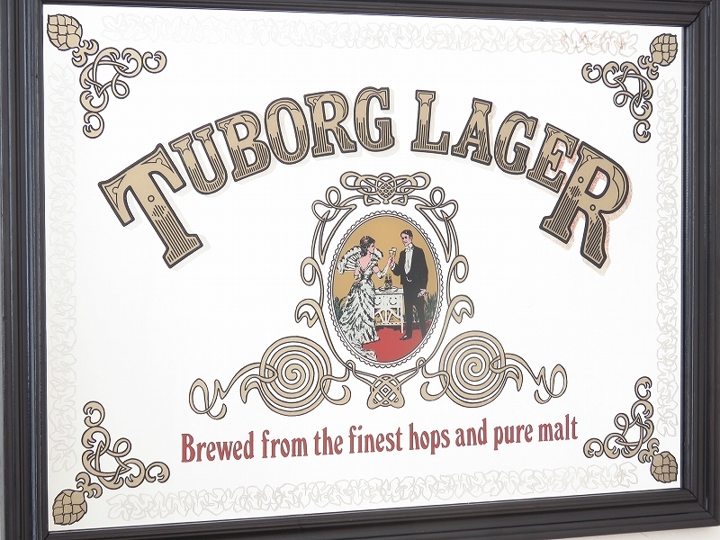 ビンテージ パブミラー　ツボルグ（TUBORG LAGER）デンマークのビール　PM-0016_画像3