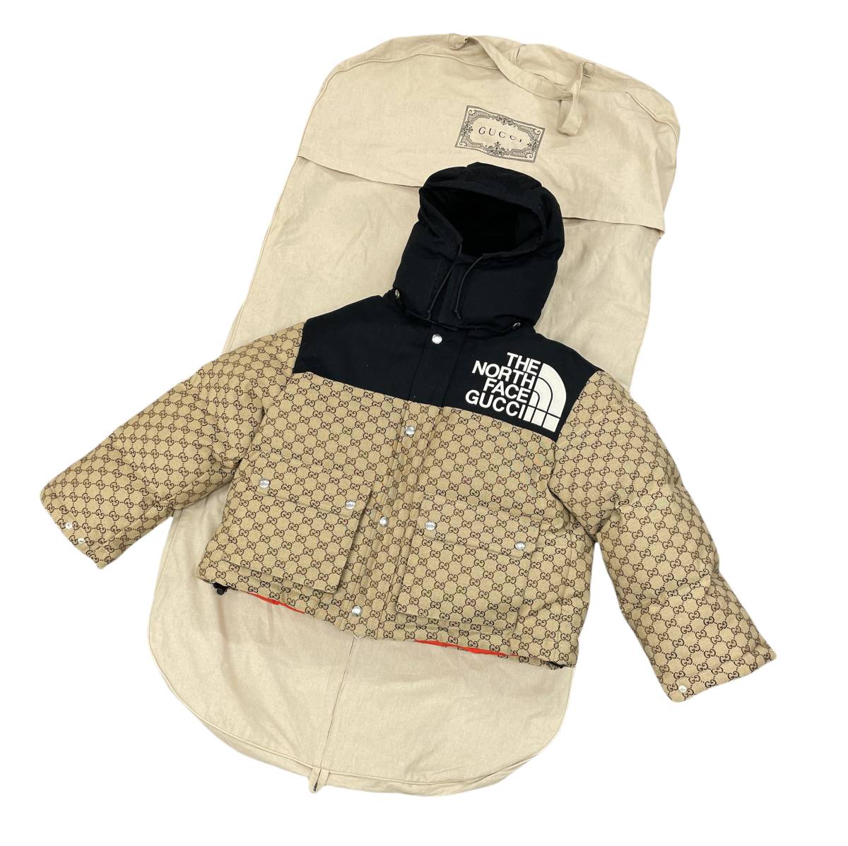 超希少 新品 国内正規 ■ THE NORTH FACE GUCCI 21AW Padded jacket コラボ GG柄 ダウンジャケット ノースフェイス グッチ ■ S_画像2