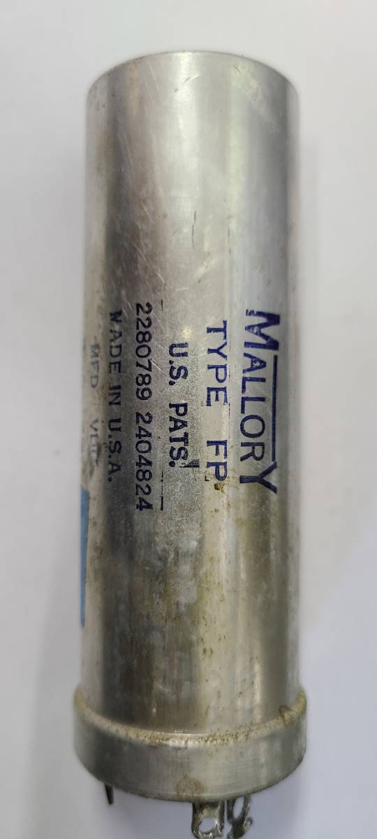 300VDC 200μF(実測306)85°C MALLORY マロリー ヴィンテージ 電解コンデンサ 中古 取外品 ジャンク_画像1