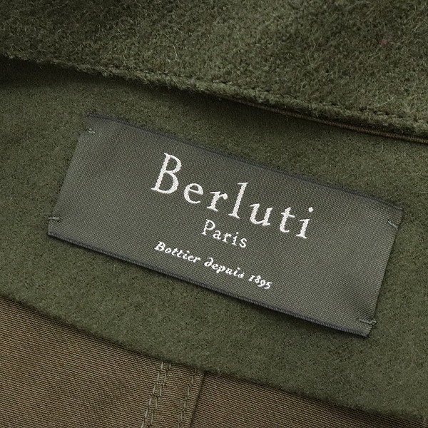 美品◇Berluti/ベルルッティ 異素材 ドッキング フーデッド モッズ
