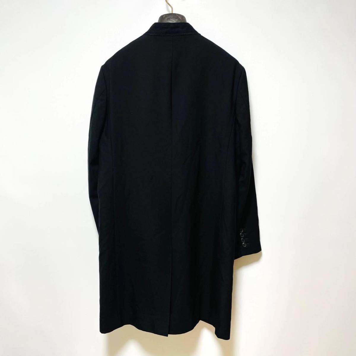  Lad Musician no color long jacket 42 regular price 70,400 jpy LAD MUSICIAN men's COLLARLESS LONG JACKET coat black wool 