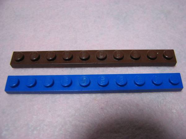 ☆レゴ-LEGO★4477★プレート1x10★茶１個、青１個★美品★計2個_4477★プレート1x10★茶１個、青１個★美品
